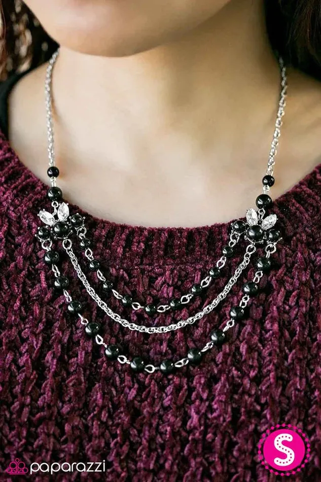 Necklaces Paparazzi Necklace Miss Magnificent Black Paparazzi Jewelry