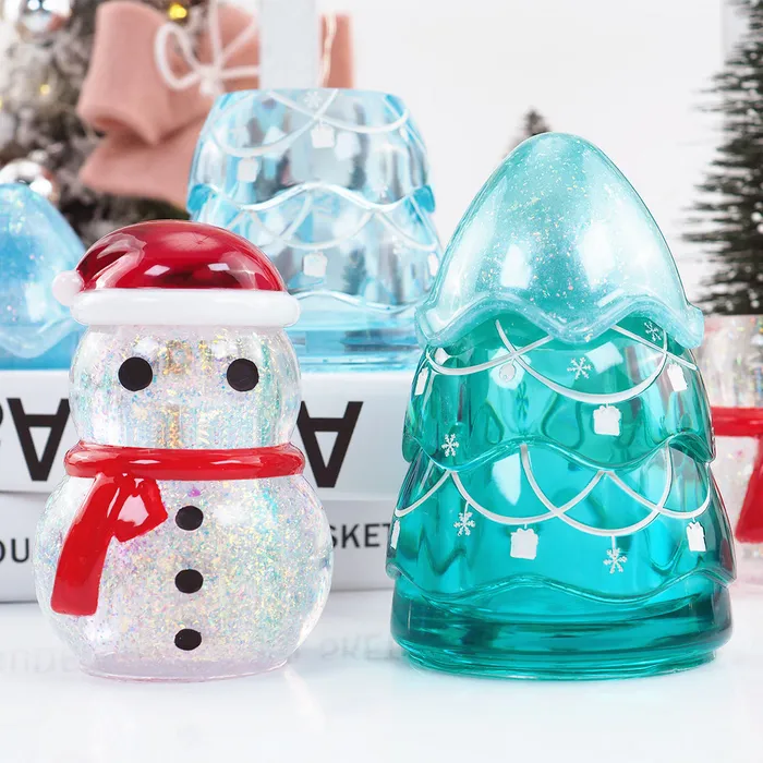 Necklaces Snowman Christmas Tree Storage Box Resin Molds IntoResin