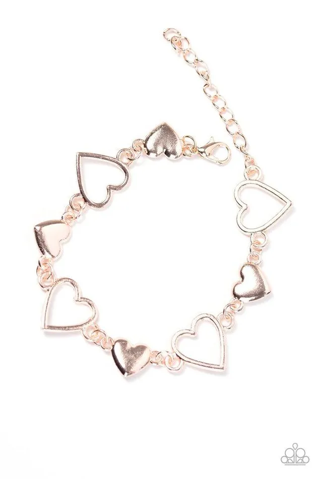 Paparazzi Bracelet HEART To Handle Rose Gold Paparazzi Jewelry Bracelets