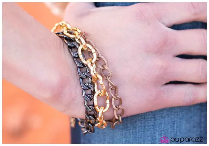 Paparazzi Bracelet I Dare You Gold Paparazzi Jewelry Bracelets