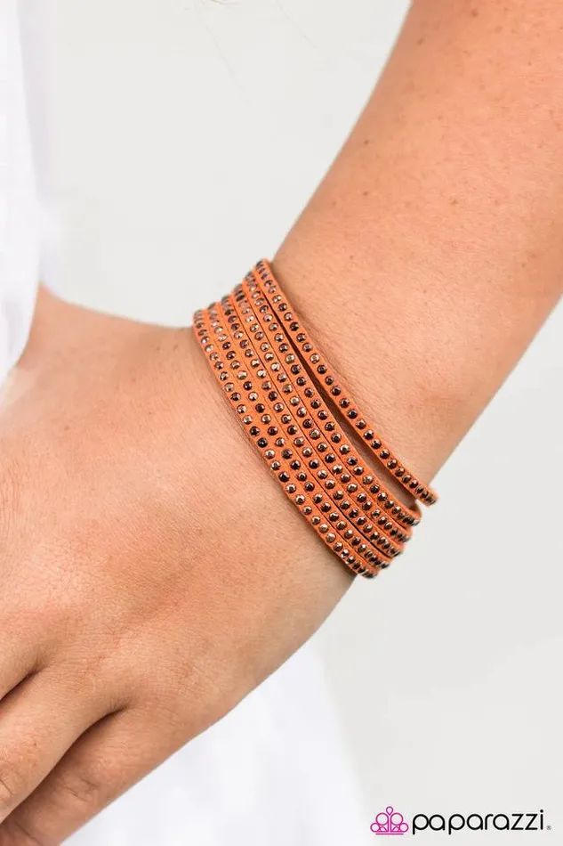 Paparazzi Bracelet Playing The Villain Orange Paparazzi Jewelry Bracelets