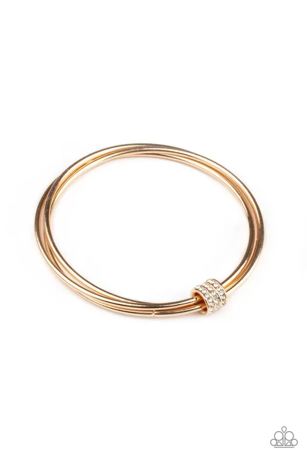 Paparazzi Bracelet Roll Out The Rhinestones Gold Paparazzi Jewelry Bracelets