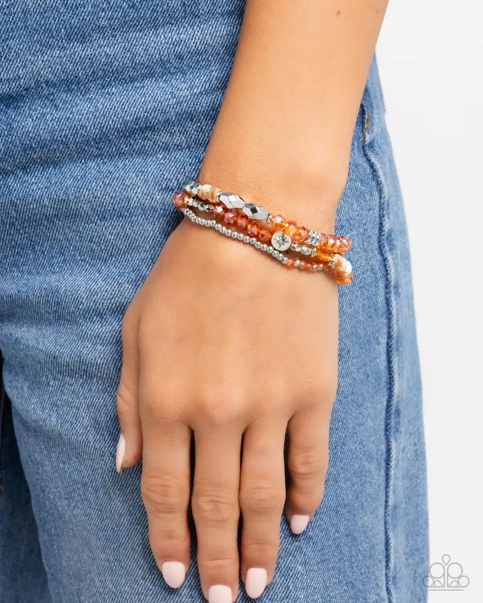 Paparazzi Bracelet Stellar Salvage Orange Paparazzi Jewelry Bracelets