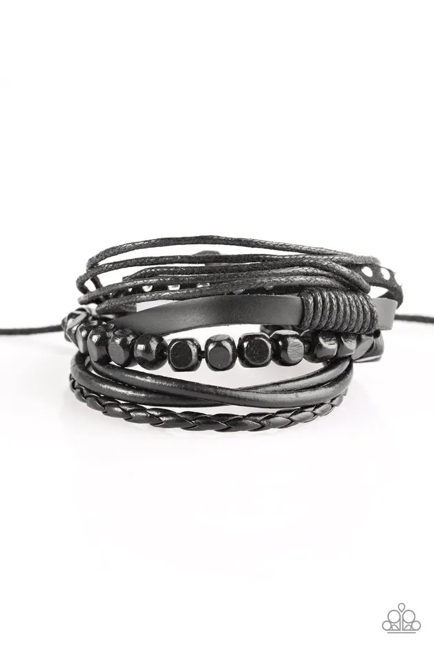 Paparazzi Bracelet Timber Trek Black Paparazzi Jewelry Bracelets