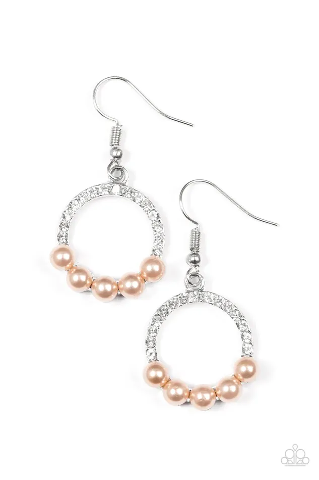 Paparazzi Earring All Time GLOW Brown Paparazzi Jewelry Earrings