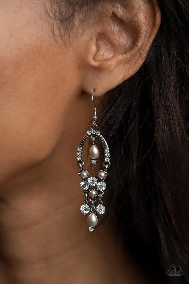 Paparazzi Earring Back In The Spotlight Brown Paparazzi Jewelry Earrings