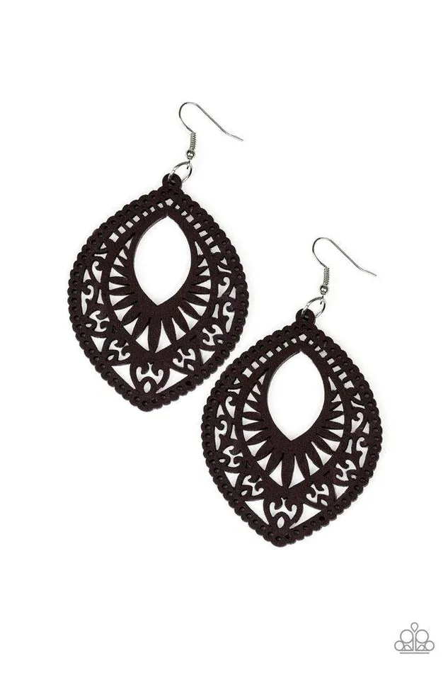 Paparazzi Earring Coachella Gardens Brown Paparazzi Jewelry Earrings
