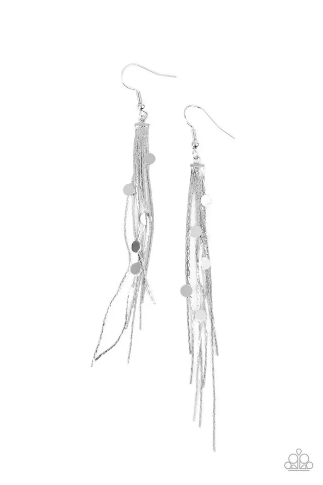 Paparazzi Earring Cosmic Cascade Silver Paparazzi Jewelry Earrings Paparazzi Earring Cosmic Cascade Silver Paparazzi Jewelry Earrings