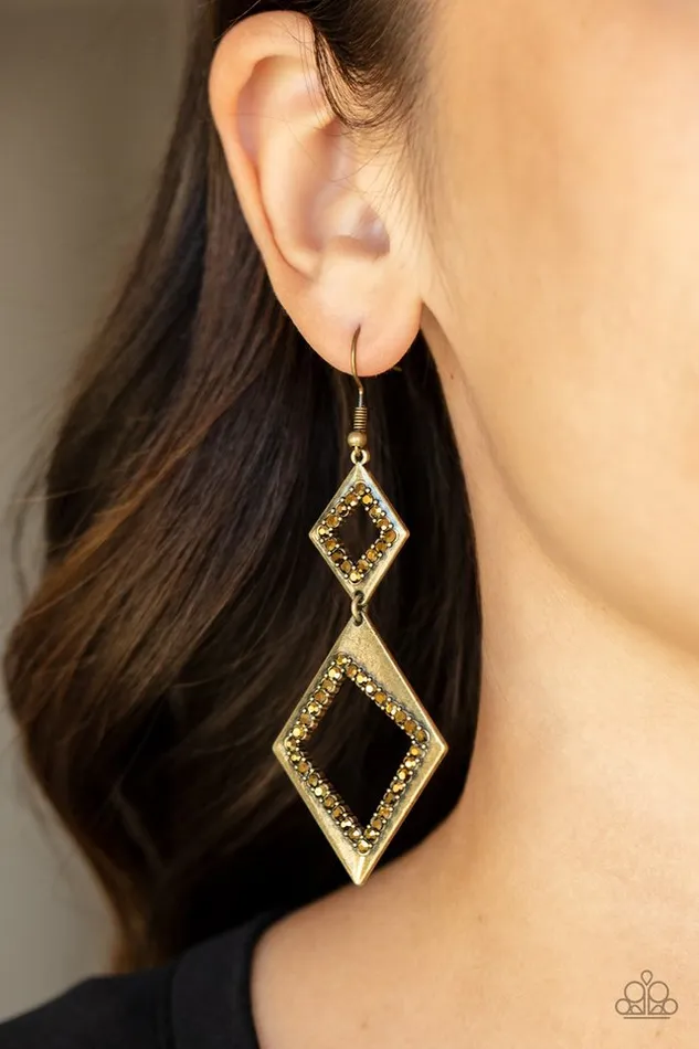 Paparazzi Earring Deco Decoupage Brass Paparazzi Jewelry Earrings