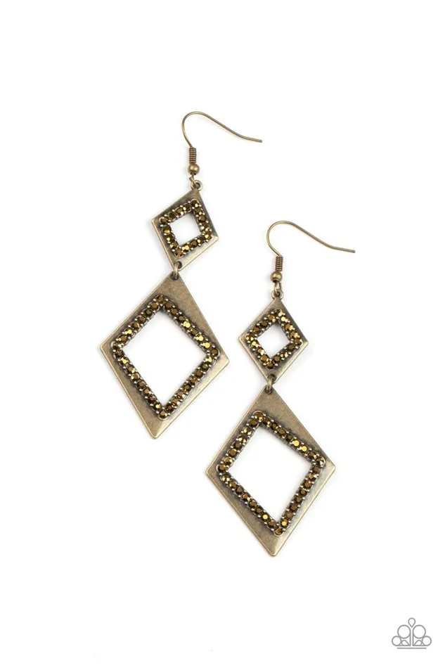 Paparazzi Earring Deco Decoupage Brass Paparazzi Jewelry Earrings