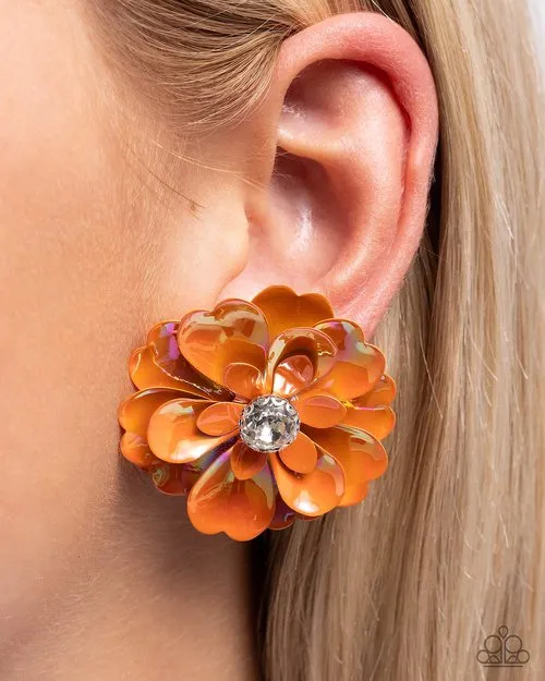 Paparazzi Earring Growth Rate Orange Paparazzi Jewelry Earrings