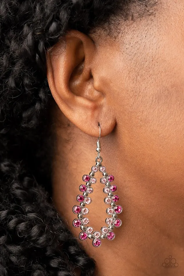 Paparazzi Earring Its About to GLOW Down Pink Paparazzi Jewelry Earrings