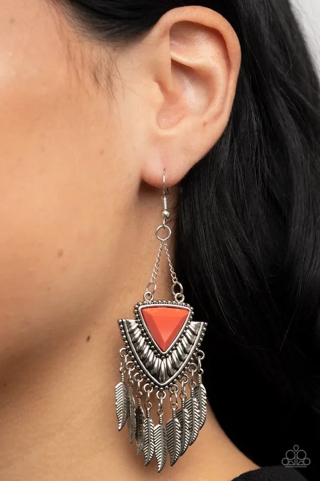 Paparazzi Earring Shady Oasis Orange Paparazzi Jewelry Earrings
