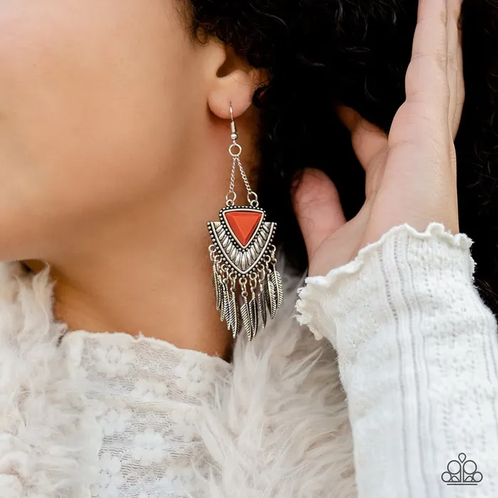 Paparazzi Earring Shady Oasis Orange Paparazzi Jewelry Earrings Paparazzi Earring Shady Oasis Orange Paparazzi Jewelry Earrings
