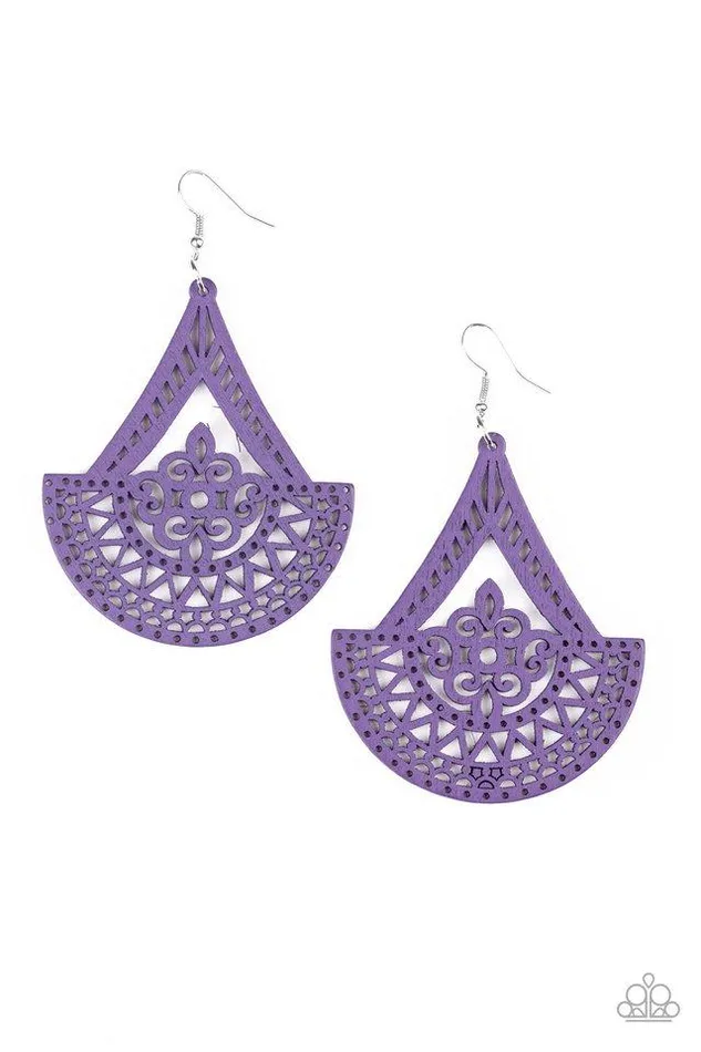 Paparazzi Earring Tiki Sunrise Purple Paparazzi Jewelry Earrings