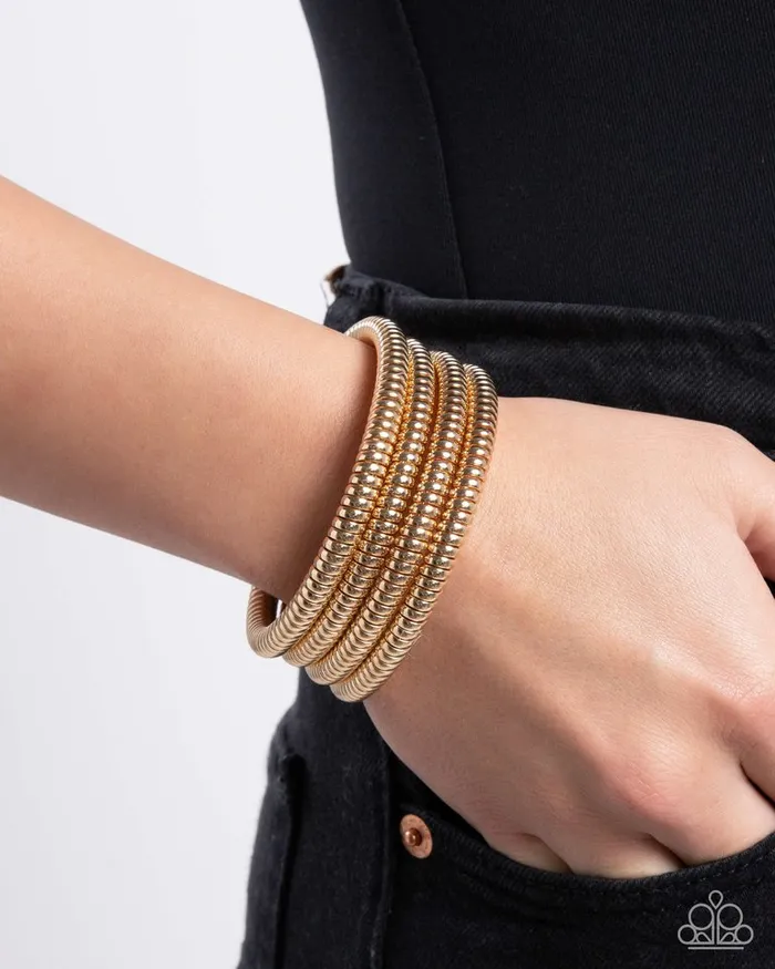 Paparazzi Jewelry Bracelets Paparazzi Bracelet Casual Coils Gold