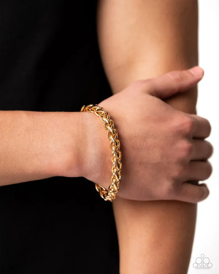Paparazzi Jewelry Bracelets Paparazzi Bracelet Effortlessly Edgy Gold