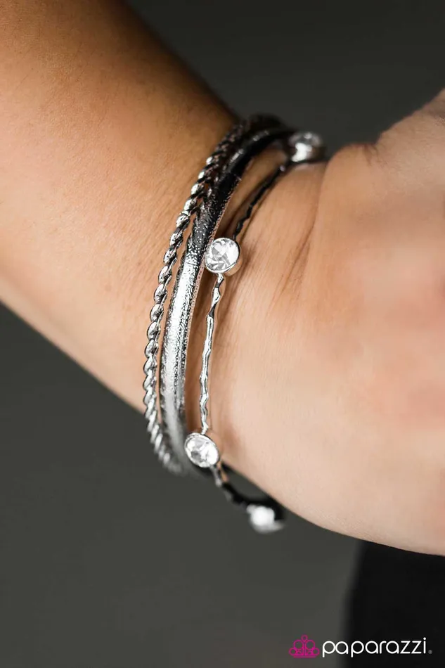 Paparazzi Jewelry Bracelets Paparazzi Bracelet Glitter is My Signature Color White Paparazzi Jewelry Bracelets Paparazzi Bracelet Glitter is My Signature Color White