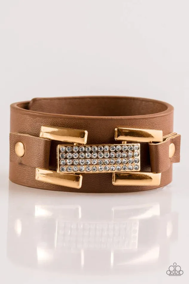 Paparazzi Jewelry Bracelets Paparazzi Bracelet Going Platinum Brown