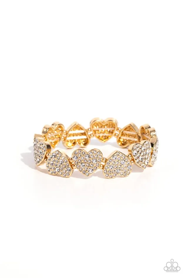 Paparazzi Jewelry Bracelets Paparazzi Bracelet Headliner Heart Gold Paparazzi Jewelry Bracelets Paparazzi Bracelet Headliner Heart Gold