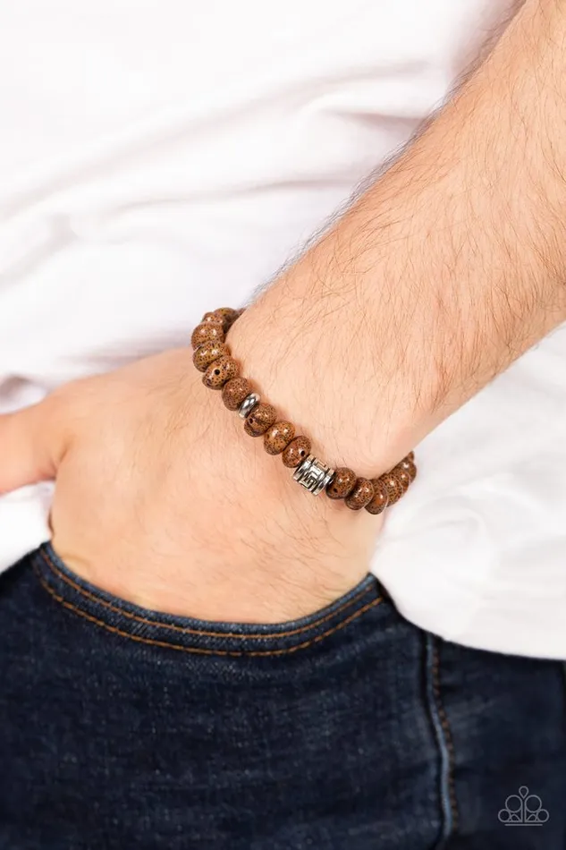 Paparazzi Jewelry Bracelets Paparazzi Bracelet Natural State of Mind Brown