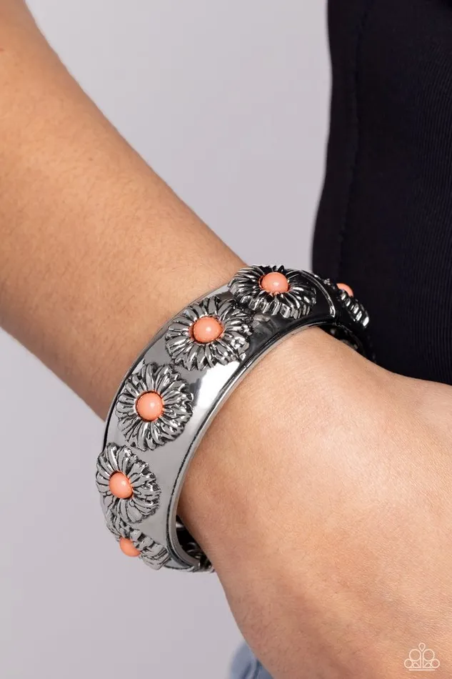 Paparazzi Jewelry Bracelets Paparazzi Bracelet Taking FLORAL Orange