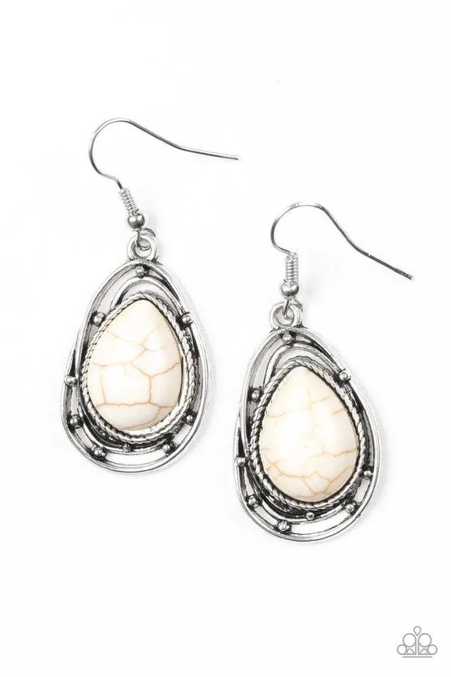 Paparazzi Jewelry Earrings Paparazzi Earring Abstract Anthropology White