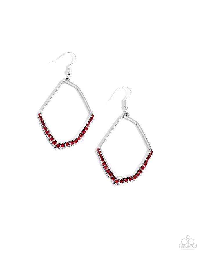 Paparazzi Jewelry Earrings Paparazzi Earring Bent on Success Red Paparazzi Jewelry Earrings Paparazzi Earring Bent on Success Red