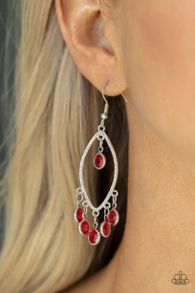 Paparazzi Jewelry Earrings Paparazzi Earring Glassy Grotto Red
