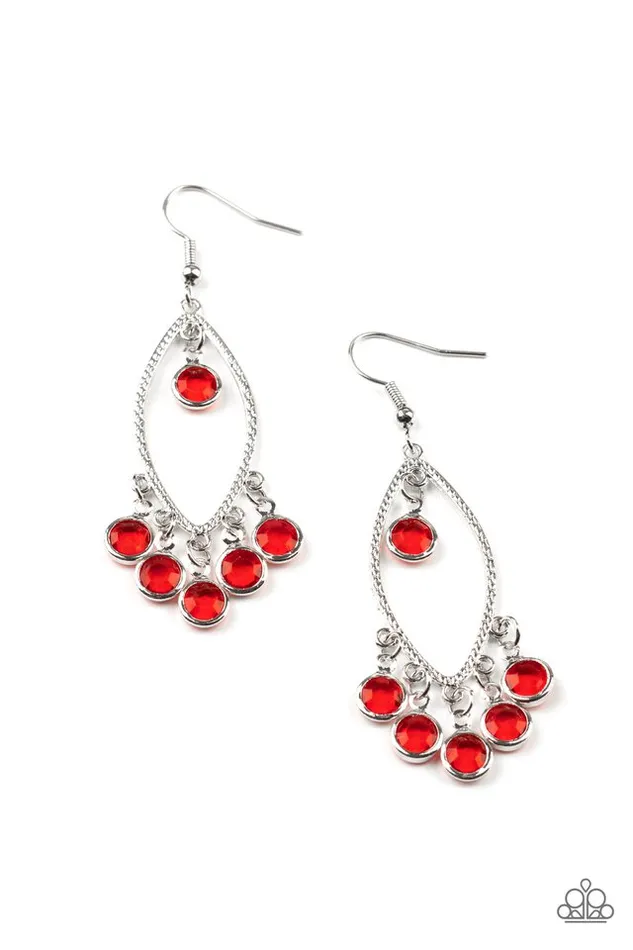 Paparazzi Jewelry Earrings Paparazzi Earring Glassy Grotto Red Paparazzi Jewelry Earrings Paparazzi Earring Glassy Grotto Red