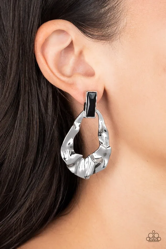 Paparazzi Jewelry Earrings Paparazzi Earring Metro Meltdown Black