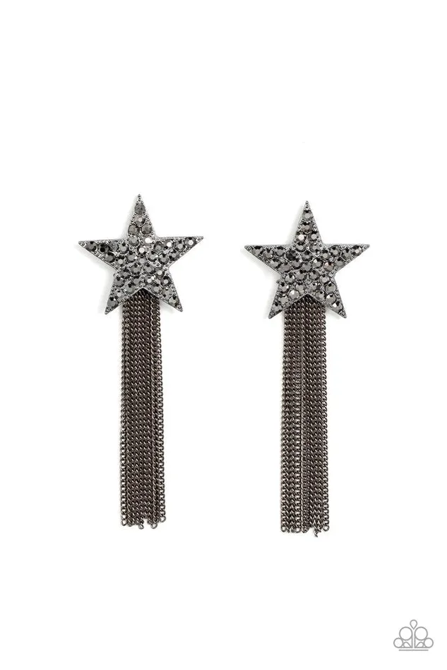 Paparazzi Jewelry Earrings Paparazzi Earring Superstar Solo Black