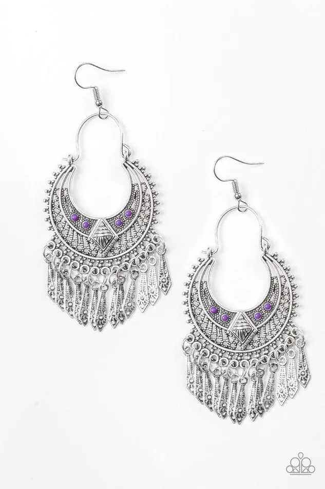Paparazzi Jewelry Earrings Paparazzi Earring Walk On The Wildside Purple