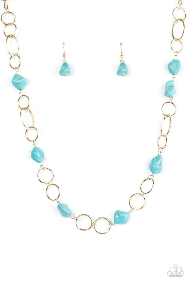 Paparazzi Jewelry Necklaces Paparazzi Necklace Canyon Trip Blue