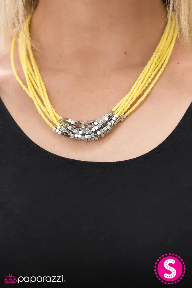 Paparazzi Jewelry Necklaces Paparazzi Necklace Crash The Party Yellow