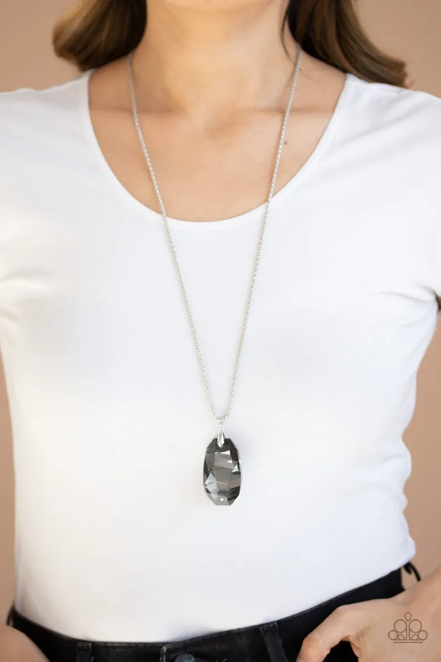 Paparazzi Jewelry Necklaces Paparazzi Necklace Gemstone Grandeur Silver