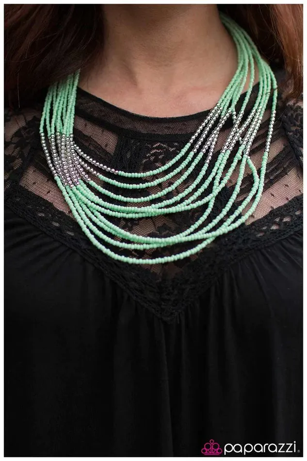 Paparazzi Jewelry Necklaces Paparazzi Necklace Get With The BEAD Green
