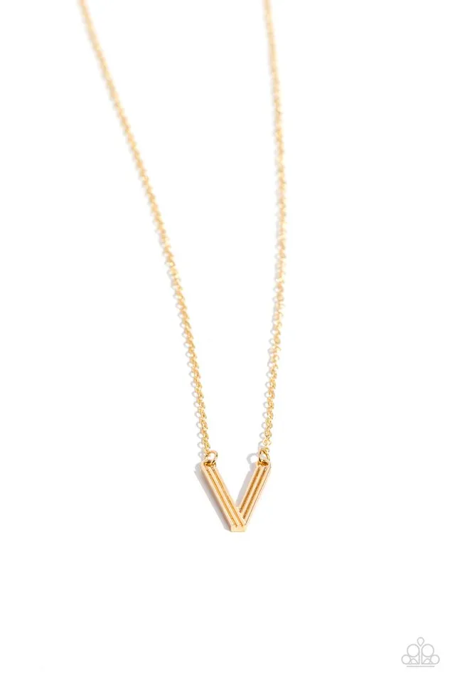Paparazzi Jewelry Necklaces Paparazzi Necklace Leave Your Initials Gold V Paparazzi Jewelry Necklaces Paparazzi Necklace Leave Your Initials Gold V
