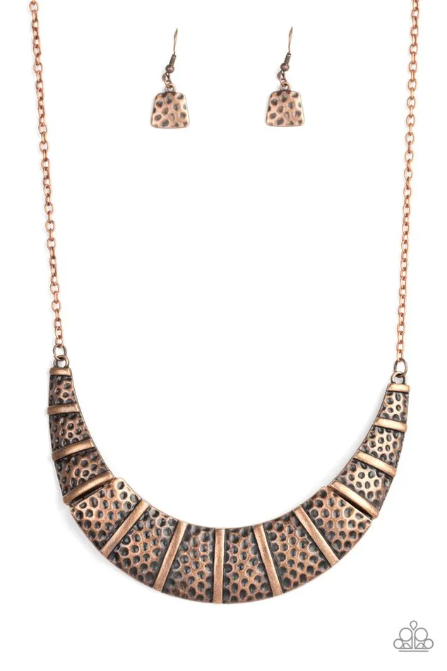 Paparazzi Jewelry Necklaces Paparazzi Necklace Metallic Mechanics Copper Paparazzi Jewelry Necklaces Paparazzi Necklace Metallic Mechanics Copper