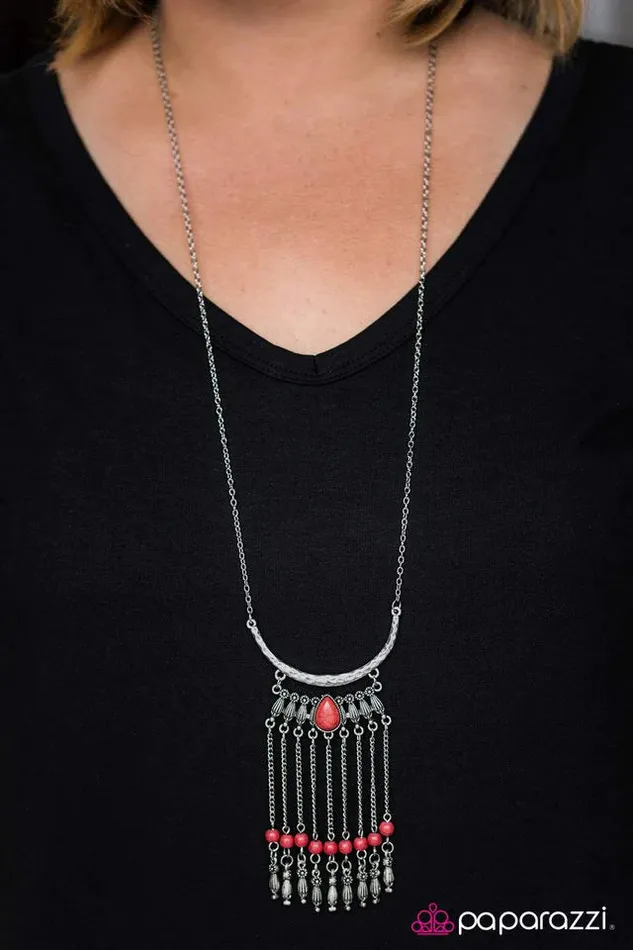 Paparazzi Jewelry Necklaces Paparazzi Necklace Mountain Beauty Red