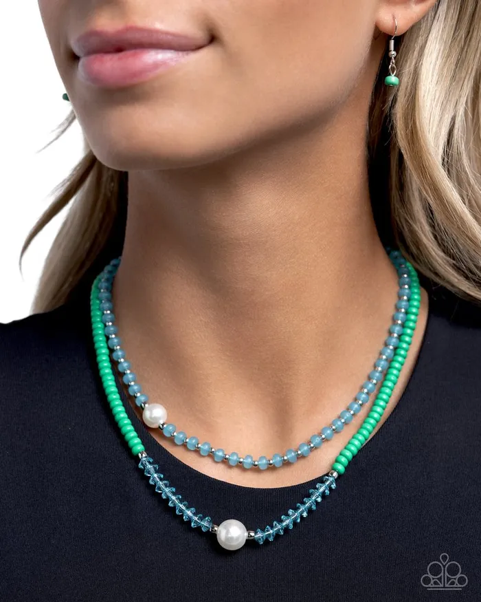 Paparazzi Jewelry Necklaces Paparazzi Necklace Multicolored Masquerade Green