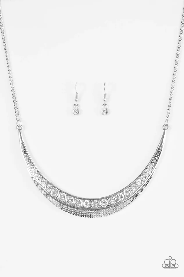 Paparazzi Jewelry Necklaces Paparazzi Necklace Rise and MOONSHINE White