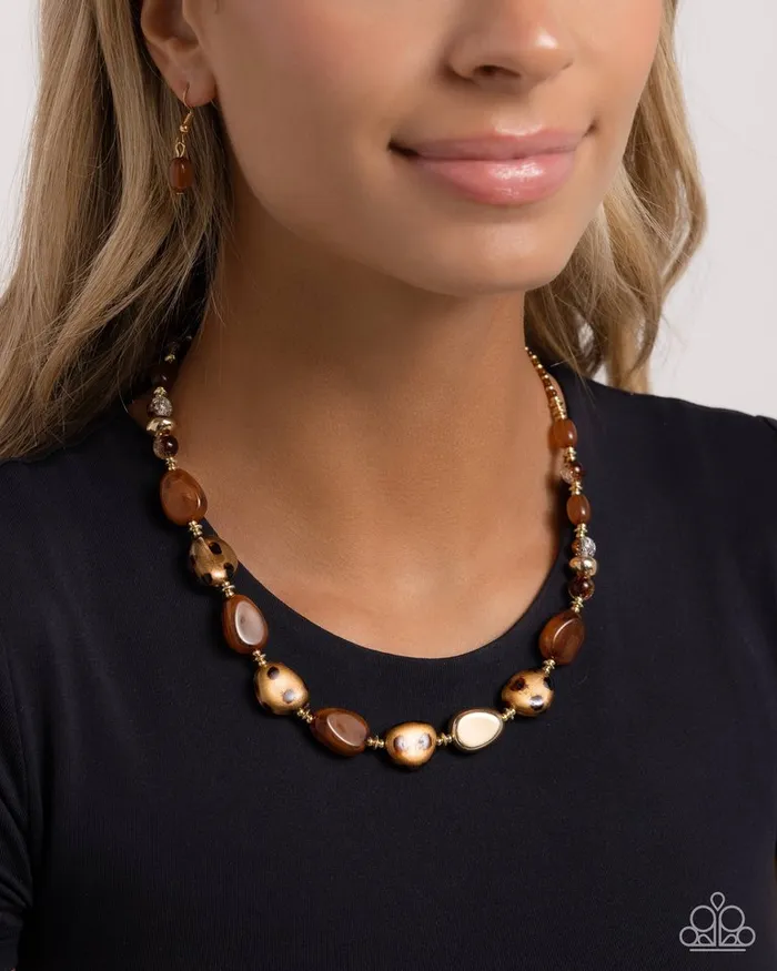Paparazzi Jewelry Necklaces Paparazzi Necklace Spotted Safari Brown