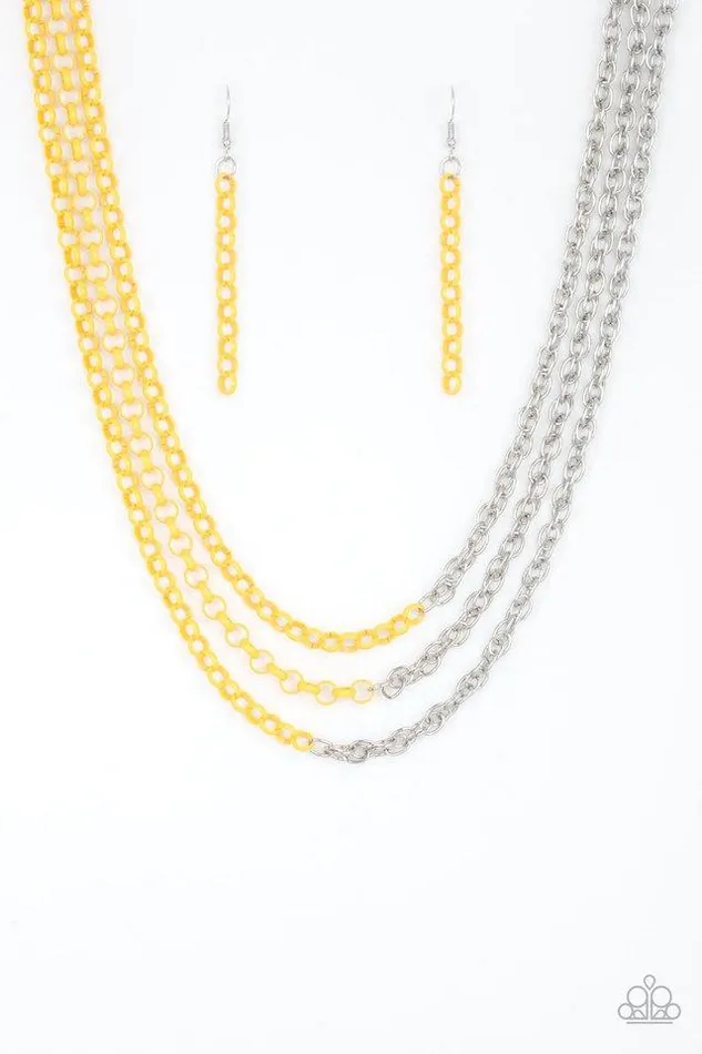 Paparazzi Jewelry Necklaces Paparazzi Necklace Turn Up The Volume Yellow