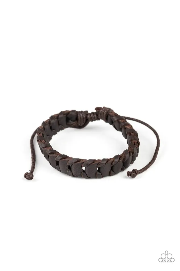 Paparazzi Jewelry Paparazzi Bracelet Grit and Grease Brown Bracelets