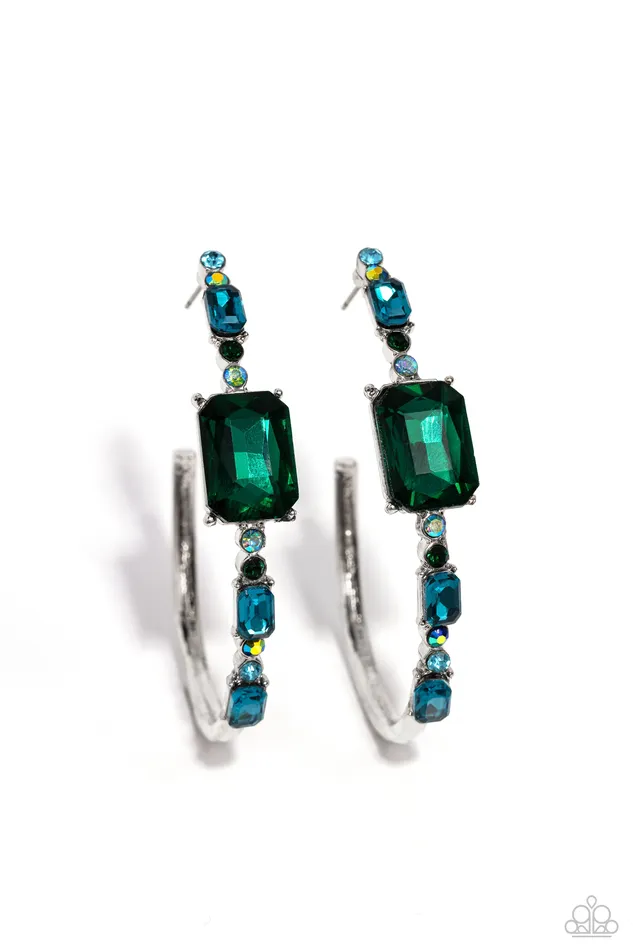 Paparazzi Jewelry Paparazzi Earring Elite Ensemble Green Earrings
