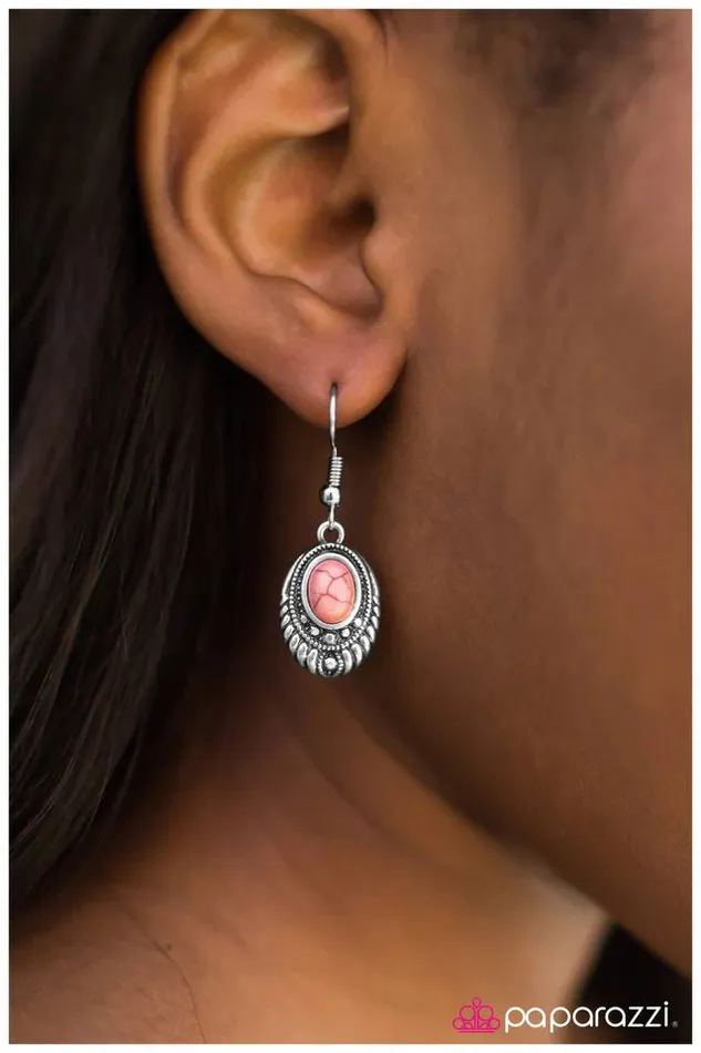 Paparazzi Jewelry Paparazzi Earring Enchanted Cliffs Orange Earrings