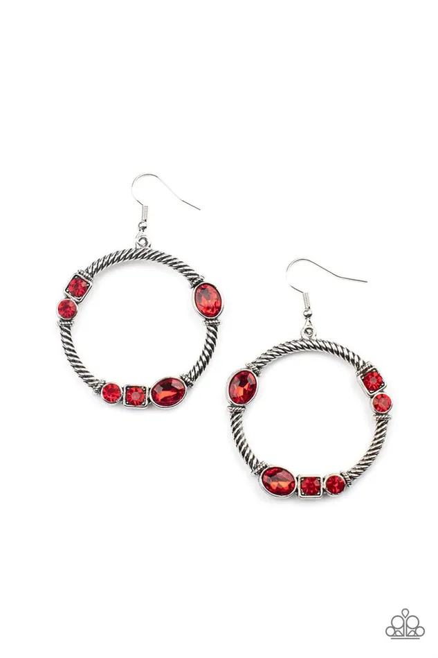 Paparazzi Jewelry Paparazzi Earring Glamorous Garland Red Earrings