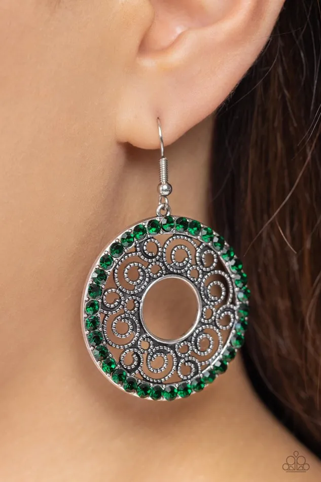 Paparazzi Jewelry Paparazzi Earring Whirly Whirlpool Green Earrings