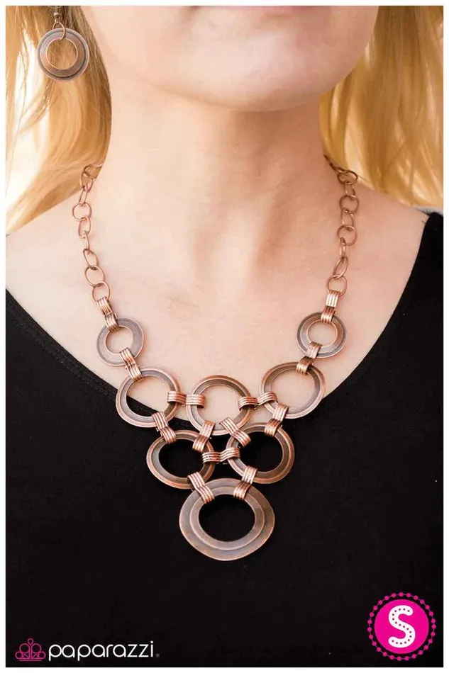 Paparazzi Jewelry Paparazzi Necklace Fiercely Fastened Copper Necklaces